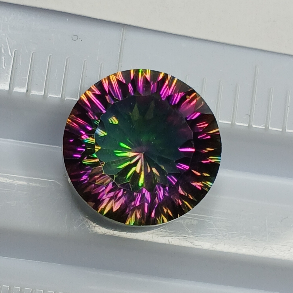 Faceted Azotic Quartz Gemstone 14mm Round